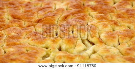 Baked Bread  Italian Specialty Called Focaccia Genovese