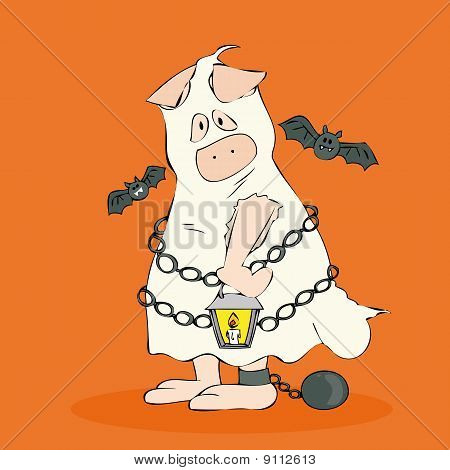 Halloween hayalet.