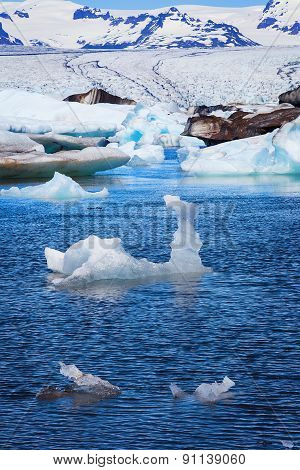 Jokulsarlon Ice Lagoon in sun light, Iceland