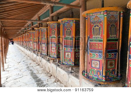 Prayer Wheel Around Labrang Monastery