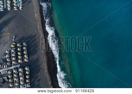 Perissa Beach In Santorini