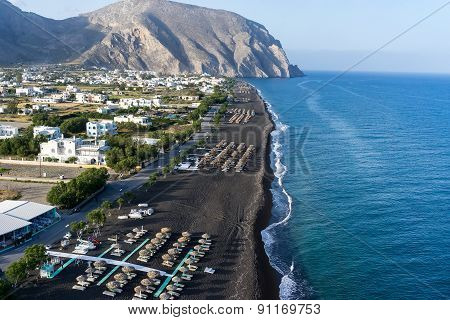 Perissa Beach In Santorini