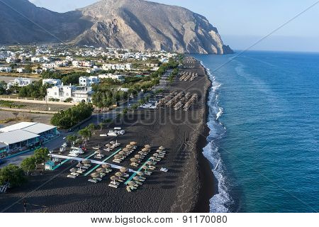 Perissa Beach In Santorini