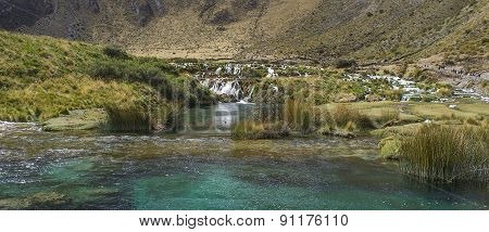 turquoise lagoon in the hight mountains