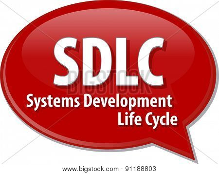 word speech bubble illustration of business acronym term SDLC System Development Life Cycle