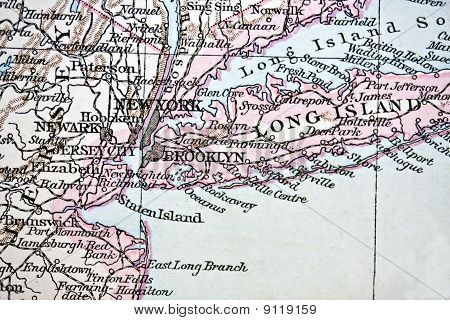 Oude kaart van New York