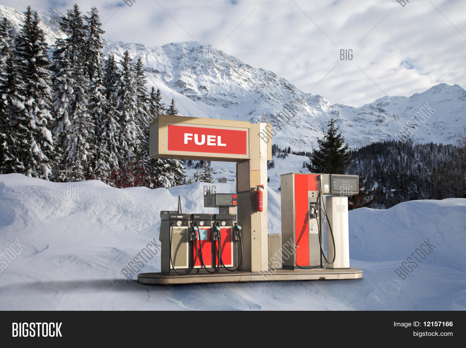 Gas Station Snowy Image & Photo (Free Trial) Bigstock