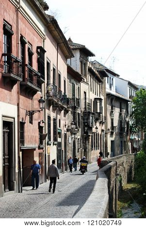 View along Carrera del Darro, Granada.