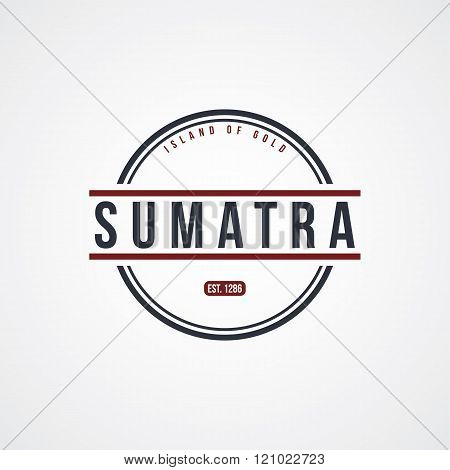 sumatra badge indonesia label theme vector art illustration