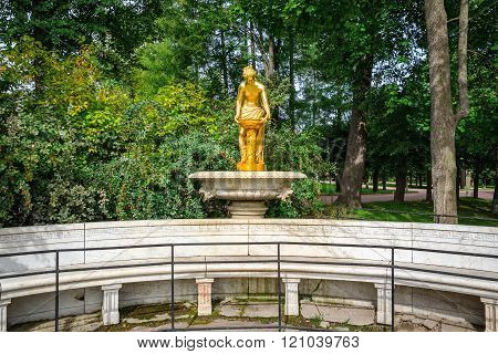 Cosy Nook Of Petergof Garden With Nymph Fountain