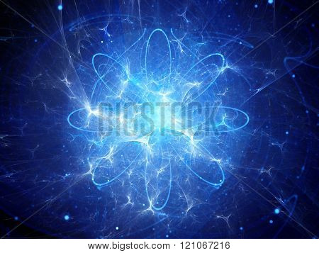 High energy glowing plasma field in space