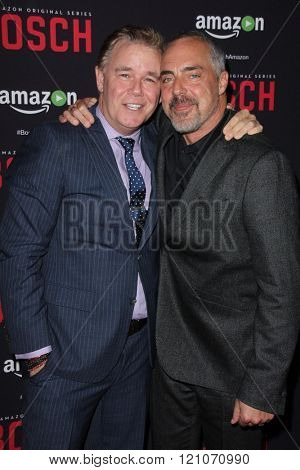 LOS ANGELES - MAR 3:  Spencer Garrett, Titus Welliver at the Bosch Season 2 Premiere Screening at the Silver Screen Theater at the Pacific Design Center on March 3, 2016 in West Hollywood, CA