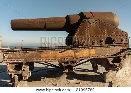 British guns on the walls of the fortress tangeri