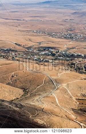 Volcanic Lanscape. Panoramic View On Fuerteventura From Mirador Morro Velosa Fuerteventura Canary Is