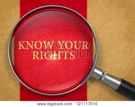 Know Your Rights through Loupe on Old Paper.