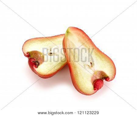 rose apples chomp isolated on white background
