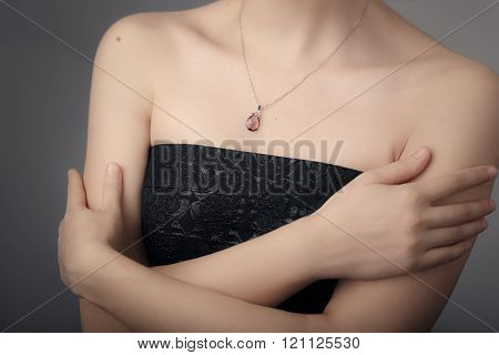 Close up Detail of a Beautiful Necklace in Glamour Shot