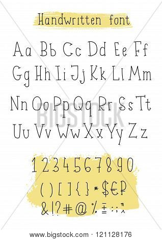 Handwritten vector alphabet