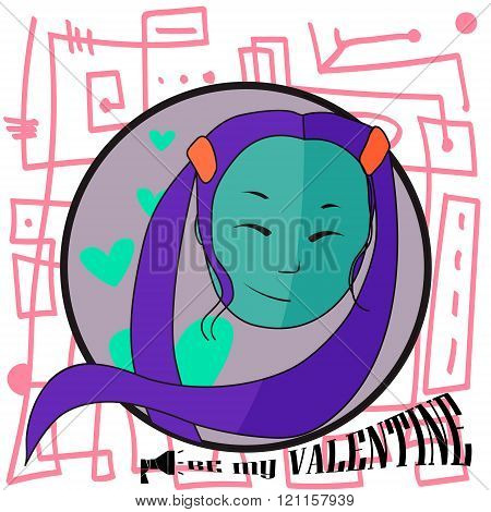 Valentines day hearts card be my valentine