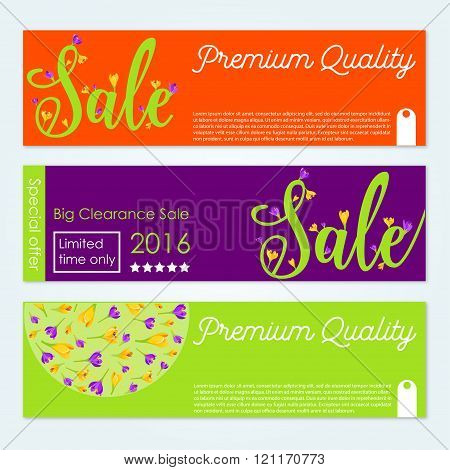 Set Of Vector Sale Banners. Spring Sale