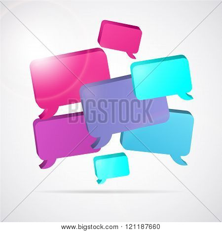 Vector speech bubble background with text space.