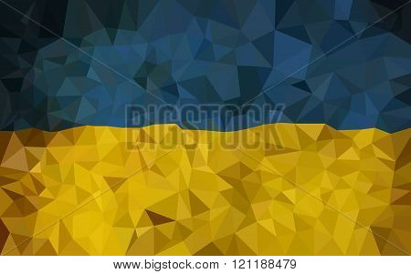 Ukrain hight poly triangulate flag.