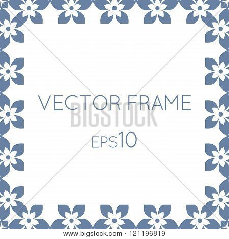Vector square flower frame for text, images, monograms, photo frames.