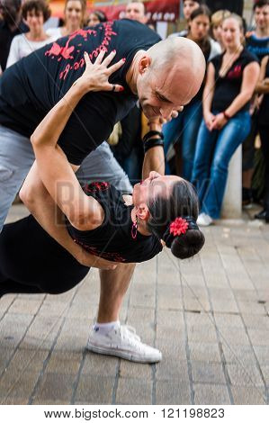 Dancer On Street During A Festival