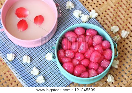 Thai style dessert ,Tub Tim Krob