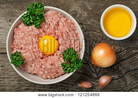 Homemade Raw Minced Pork With Egg Yolk