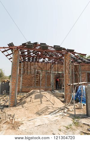 Structure Of House During Construction