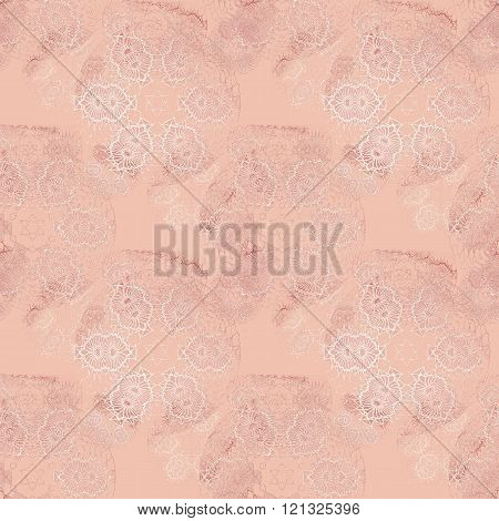 Seamless floral pattern pink white
