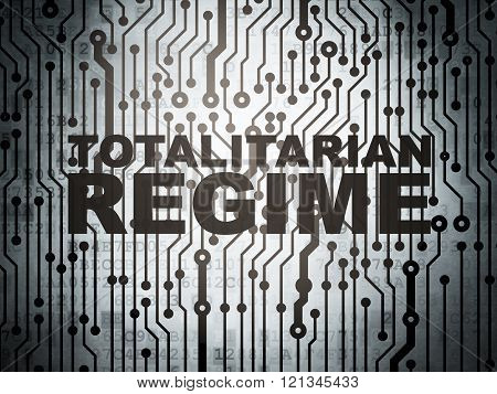 Political concept: circuit board with Totalitarian Regime