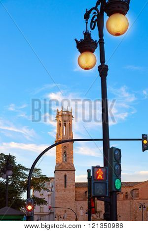 Valencia Xativa street and Sant Agusti church square in Spain San Agustin