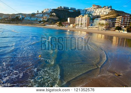 Cullera Playa los Olivos beach sunset in Mediterranean Valencia at Spain