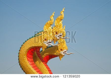King of naka statue at thai temple