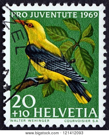 Postage Stamp Switzerland 1969 Golden Oriole, Passerine Bird