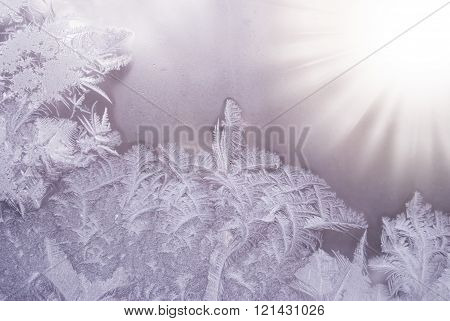 Frostwork on a window glass