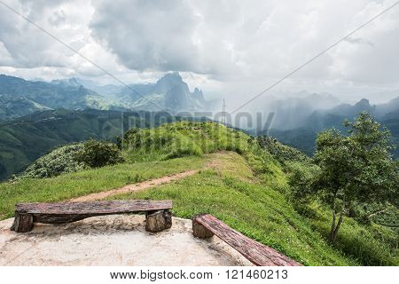 Glimpse Of Phoukhoun Mountain