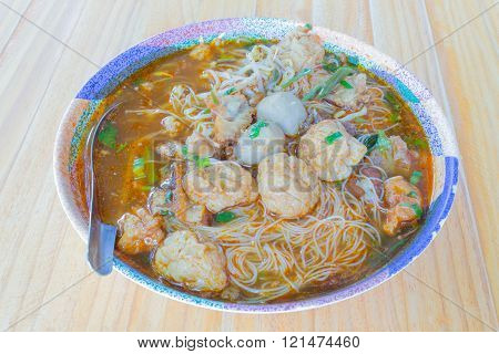 Meat Noodle In A Bowl