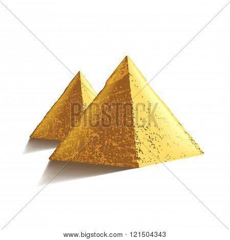 Egypt Pyramids Isolated On White Vector