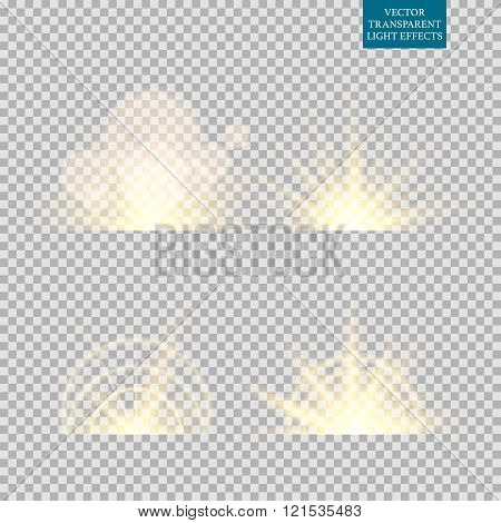 Abstract image of lighting flare. Set