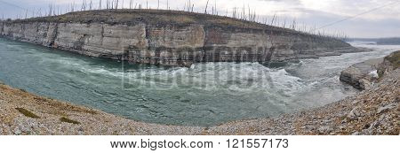 Rapids in canyon rivers. The threshold Oron on the river Fish the Putorana plateau.