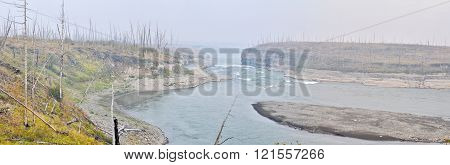 Rapids in canyon rivers. The threshold Oron on the river Fish the Putorana plateau.
