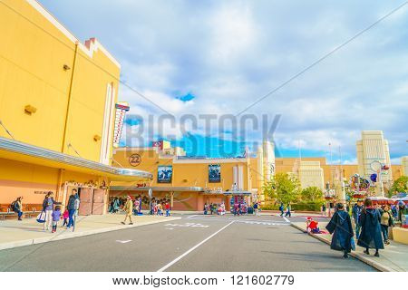 OSAKA, JAPAN - December 1, 2015: Universal Studios Japan (USJ). According to 2014 Theme Index Global Attraction Attendance Report, USJ is ranked fifth among the top 25 amusement parks worldwide.