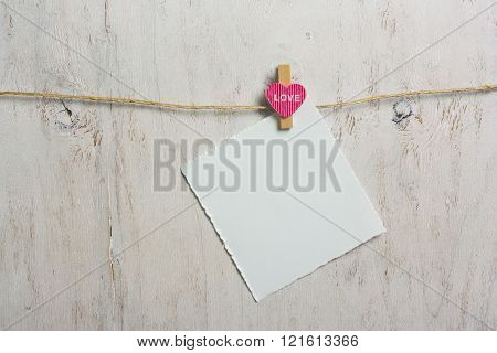 Note Attached Pink Heart