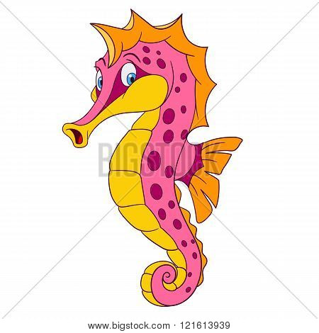 Cute Cartoon Seahorse