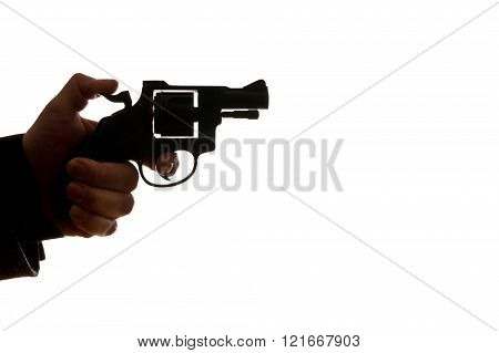 Man Shooting A Handgun