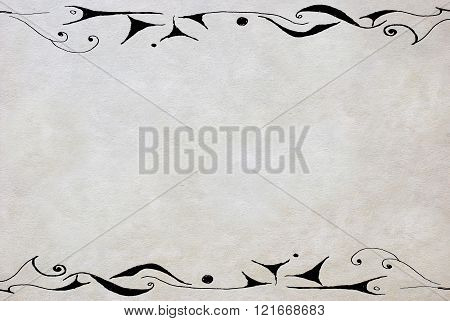 Ethnic Border Hand Painted - Illustration - Free Space For Text