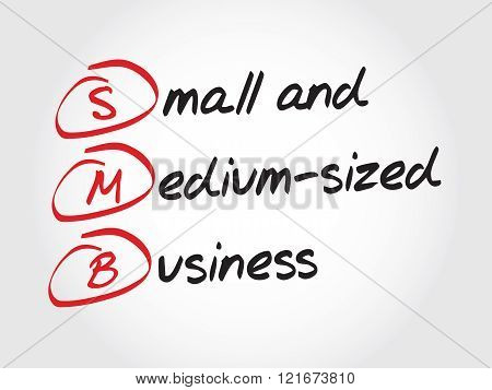SMB - Small and Medium-Sized Business, acronym business concept